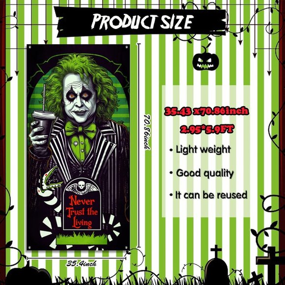Beetlejuice -Halloween Door Cover Decor - Picture 2 of 4